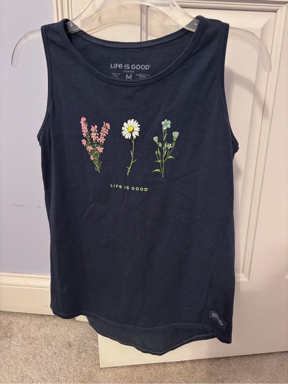 Life Is Good Navy Floral 'Life' Graphic Tank